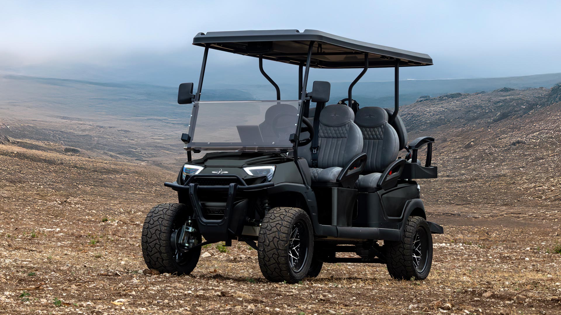 Atlas MAX 6-Passenger Lifted Electric Cart in Jet Black Desert