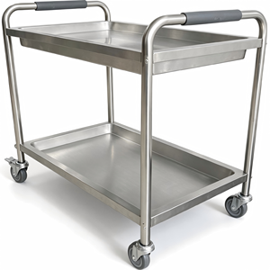 Commercial Stainless Steel 2-Tier Utility Cart