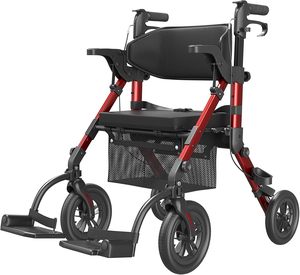 Adult Aluminum Rollator Walker & Wheelchair Shopping Cart