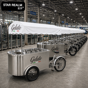 Gelato Hot Sales Trolley Freezers Popsicle Ice Cream Food Truck Push Cart Gelato Ice Cream Cart With Freezer