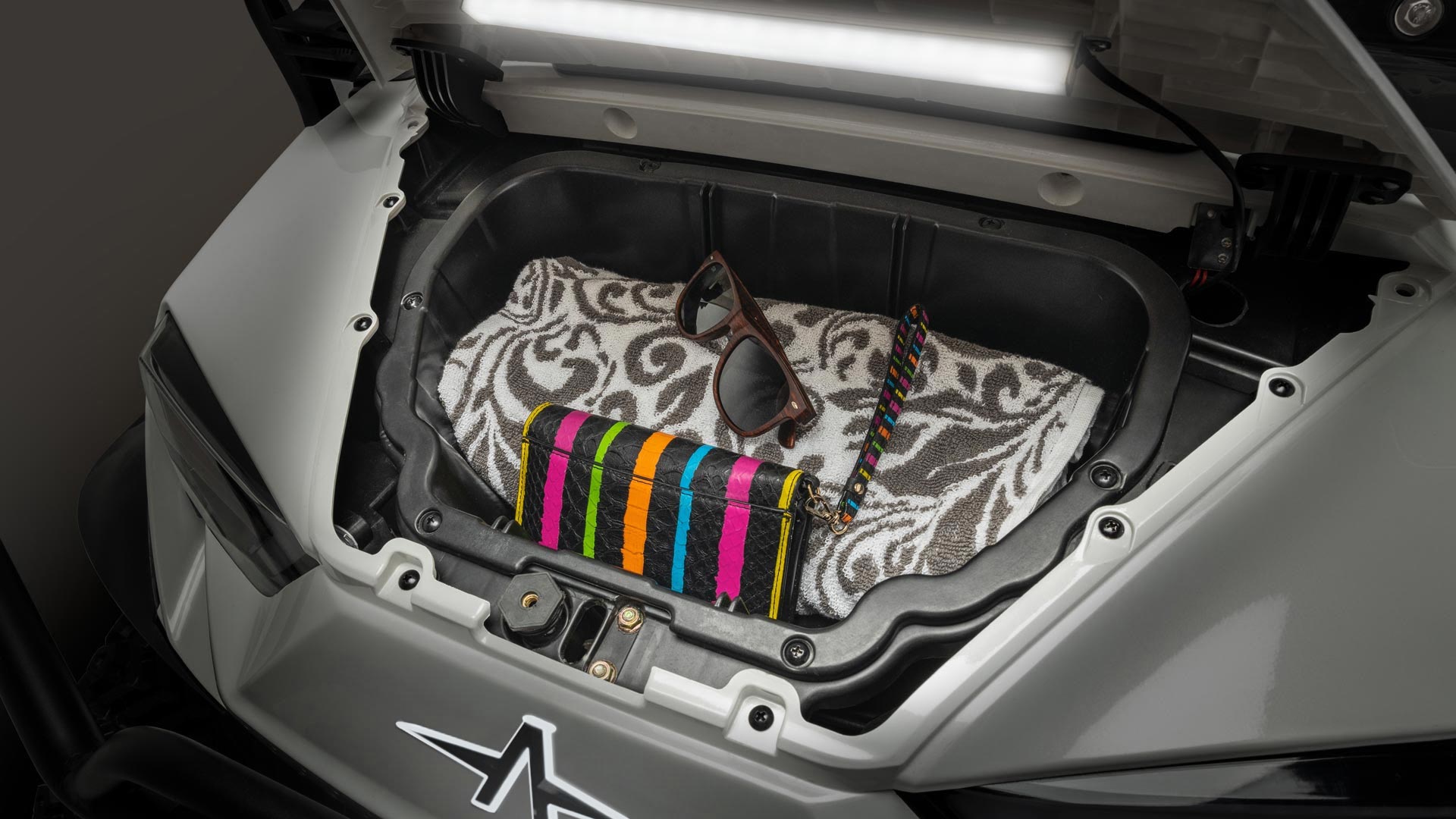 Lockable Front Trunk Storage for Belongings