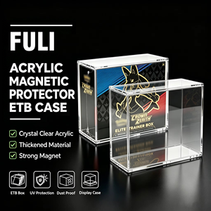 Custom Elite Trainer Box Acrylic Case ETB UV Protection Display Magnetic Lid Box Crystal Clear Acrylic Card Protector